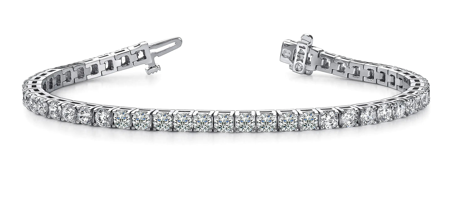 1 Carat Sterling Silver LAB GROWN Diamond Tennis Bracelet 4 Prong (E-F Color VS2-SI1 Clarity)