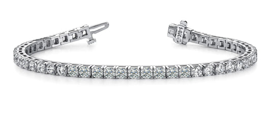1 Carat Sterling Silver LAB GROWN Diamond Tennis Bracelet 4 Prong (E-F Color VS2-SI1 Clarity)