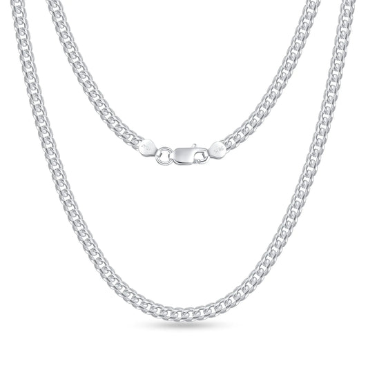 .925 Sterling Silver 3mm Cuban Link Chain (Solid Sterling Silver / 20 inch length / 3mm)